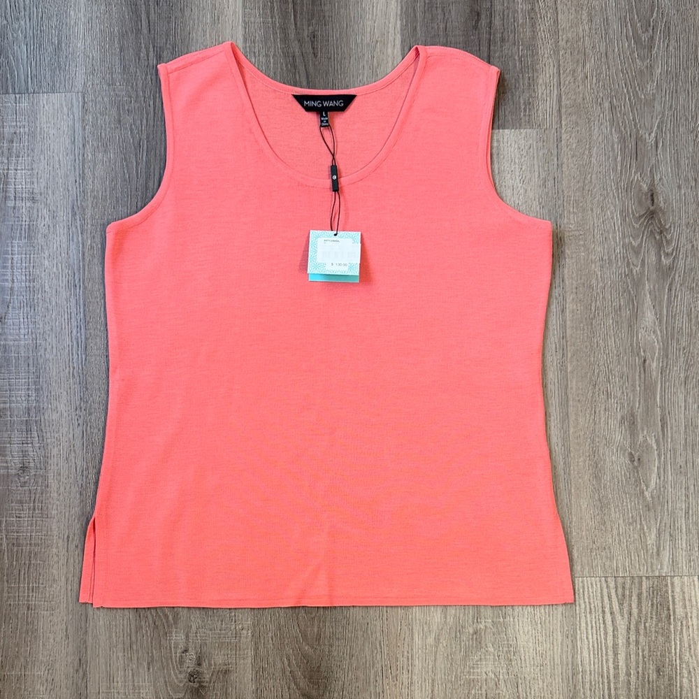 Ming Wang Vibrant Coral Tank Top